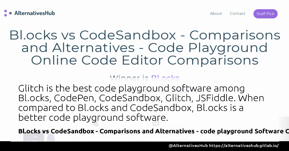 Bl.ocks vs CodeSandbox - Comparisons and Alternatives - code playground ...